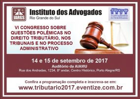 Convite – VI Congresso sobre Questões Polêmicas no Direito Tributário, nos Tribunais e no Processo Administrativo