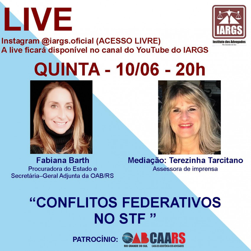 Live- Drª Fabiana Barth- Conflitos Federativos no STF Imagem destaque