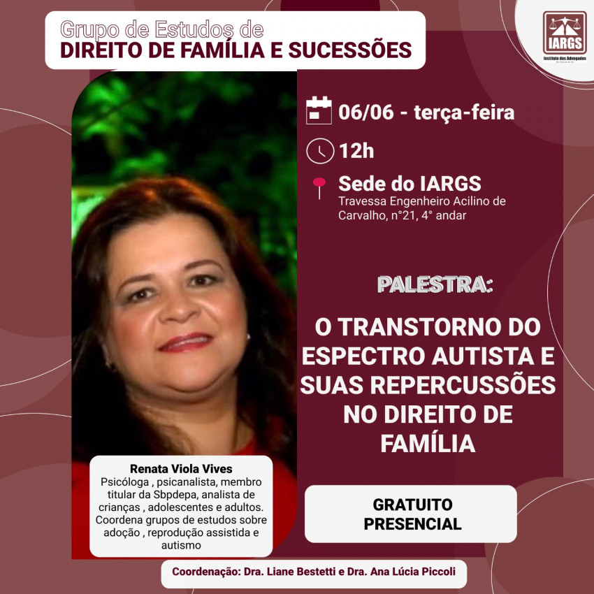 Grupo de Estudos de Direito de Família e Sucessões- Renata Viola Vives Imagem destaque